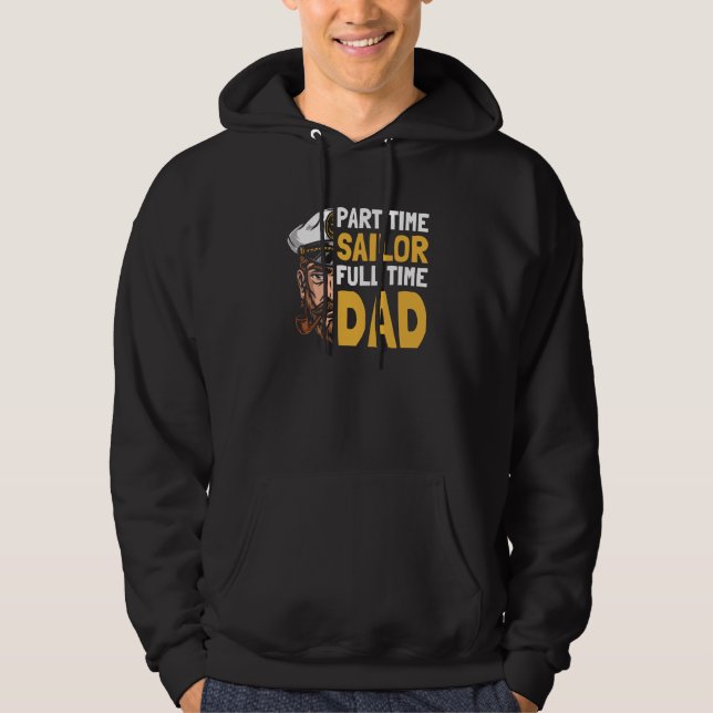 Sailor Father Captain Sailboat Boat Sailing Dad Hoodie (Front)