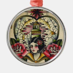 sailor girl 1 metal ornament