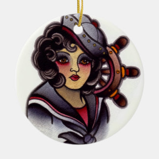 sailor girl ceramic tree decoration