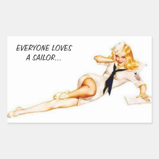 SAILOR GIRL RECTANGULAR STICKER