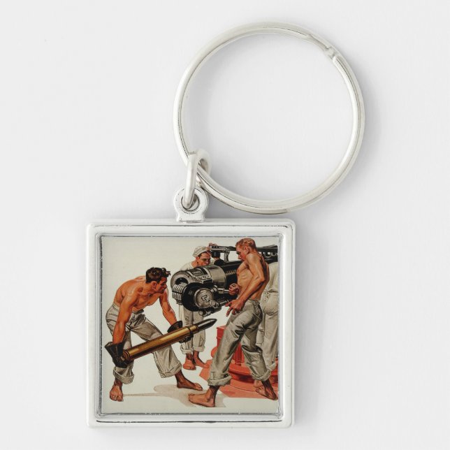 Sailor Hunks Loading the Big Gun Key Ring (Front)