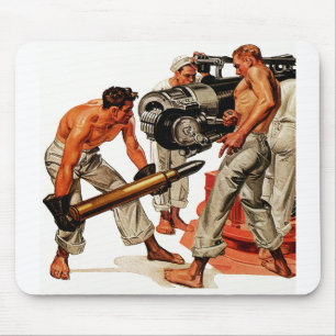 Sailor Hunks Loading the Big Gun Mouse Pad