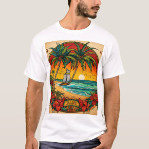 Sailor Jerry-Inspired Tropical Tattoo Art Tee" T-Shirt