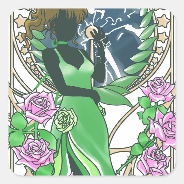 Sailor Jupiter Thunder Oak Evolution Square Sticker (Front)