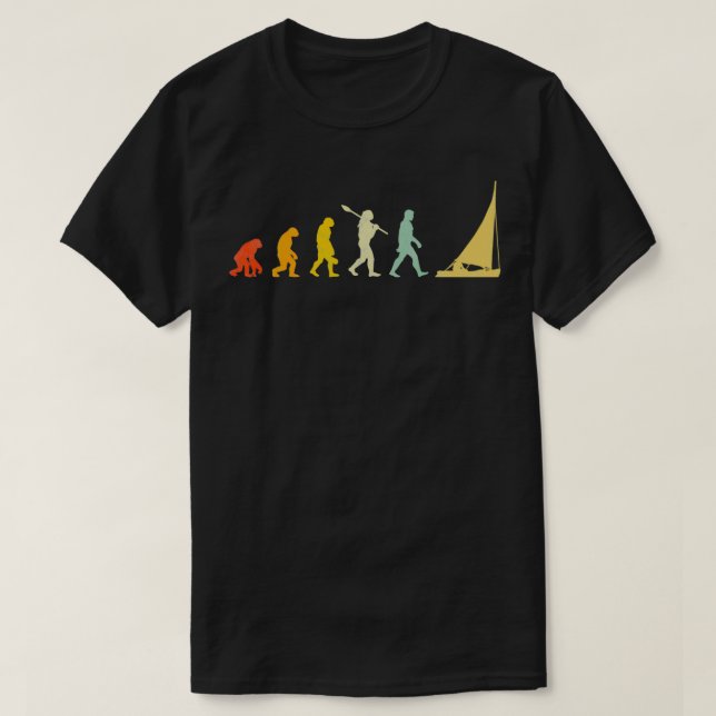 Sailor Men Evolution Sailing Gift Idea T-Shirt (Design Front)