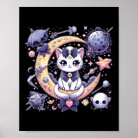 Sailor Meow Cute Moon Cat Space Magic Gothic Hallo