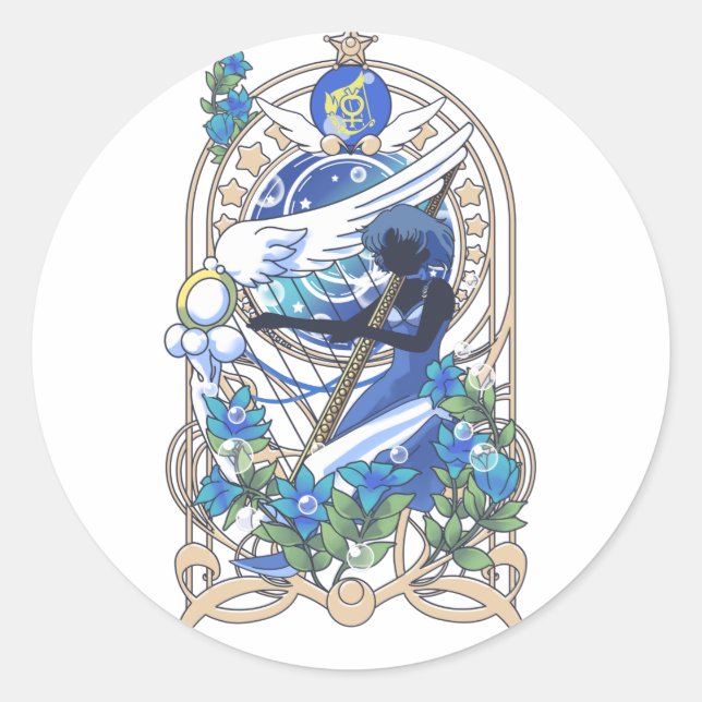 Sailor Mercury Neo Aqua Rhapsodie Classic Round Sticker (Front)