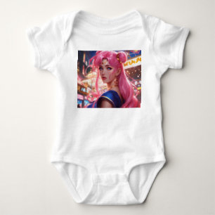 Sailor Moon with Pink Hair Baby Bodysuit