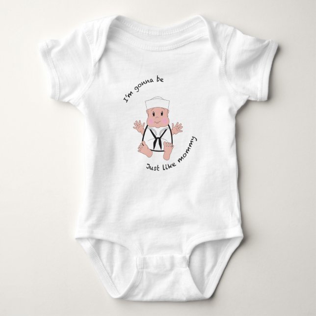 Sailor mummy baby bodysuit (Front)
