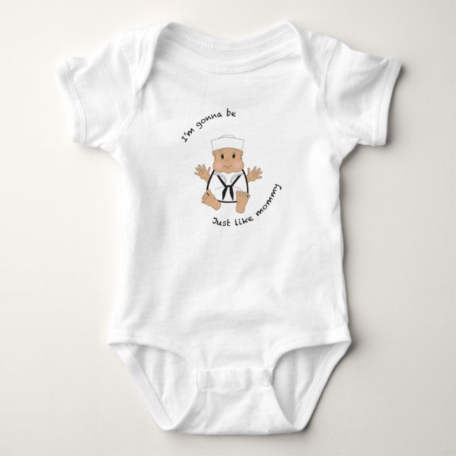 Sailor mummy baby bodysuit (Front)