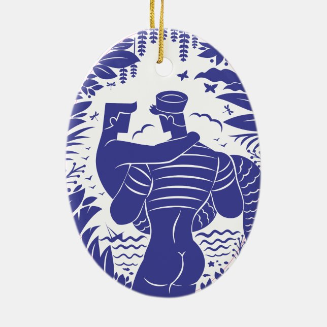 Sailor n merman ceramic ornament (Back)