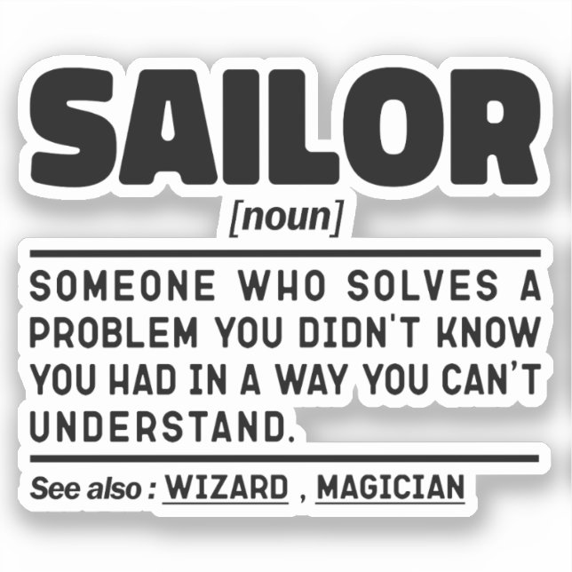 Sailor Noun Definition Seaman Crew Boating Cool (Front)