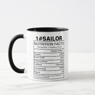 Sailor Nutrition Facts, Gift for Sailing Mug