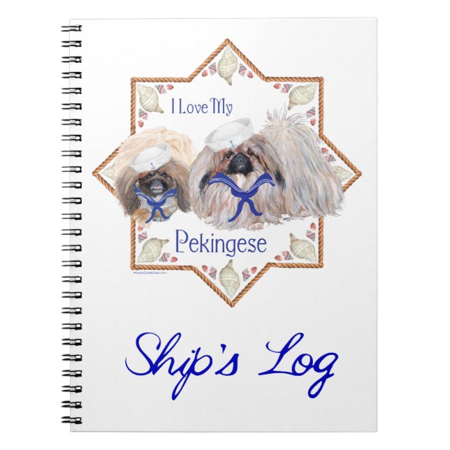 Sailor Pekingese Love Notebook (Front)