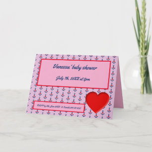 sailor pink invitation