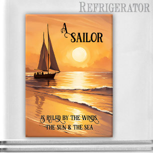 Sailor Sailboat Sunset Custom Quote Magnet