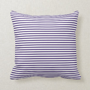 Sailor Stripes - Navy Blue and White Cushion