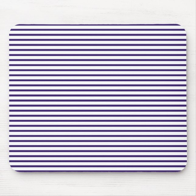 Sailor Stripes - Navy Blue and White Mouse Pad (Front)
