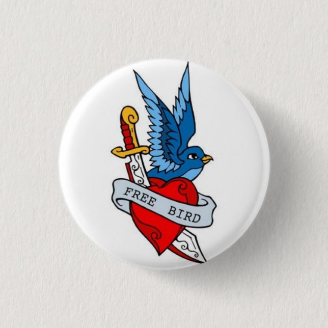 Sailor Tattoo - Free Bird - Button (Front)