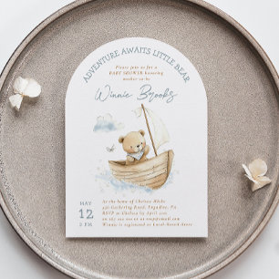 Sailor Teddy Bear Adventure Awaits Baby Shower Invitation