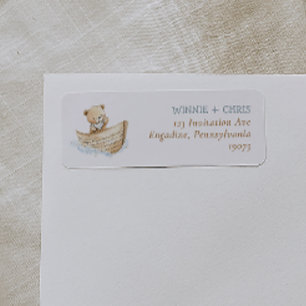 Sailor Teddy Bear Baby Shower Return Address Label