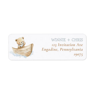 Sailor Teddy Bear Baby Shower Return Address Label