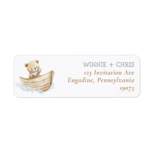 Sailor Teddy Bear Baby Shower Return Address Label