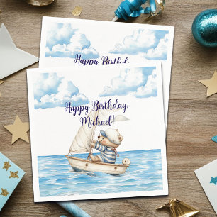 Sailor Teddy Bear Birthday Napkin