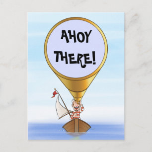 Sailor with telescope greeting postcard
