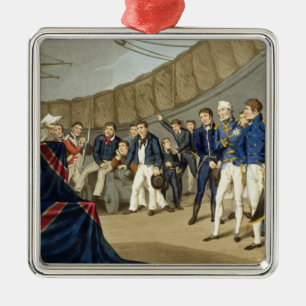 Sailors at Prayer on Board Lord Nelson's Ship Metal Tree Decoration