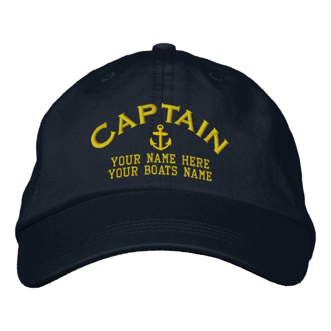 Sailors boat captains sailing embroidered hat (Front)
