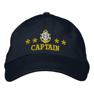 Sailors captain nautical motif embroidered hat