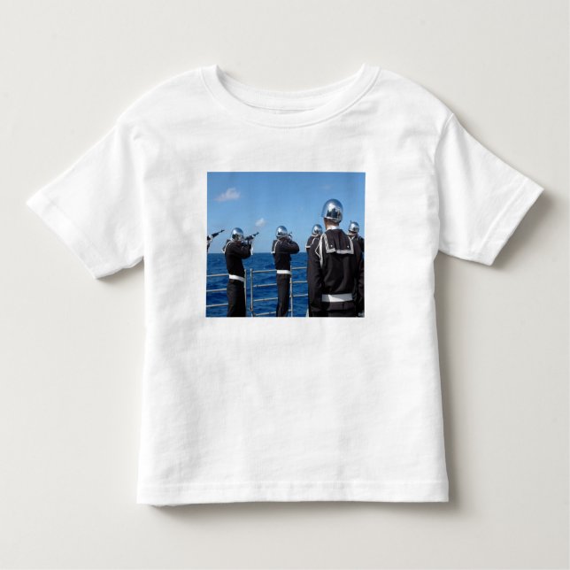 Sailors fire a gun salute during a burial-at-se toddler T-Shirt (Front)