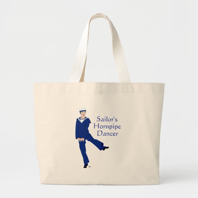 Sailors Hornpipe Dancer Large Tote Bag (Front)