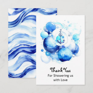 Sailor's Journey Nautical Boy Baby Shower Thank You Card