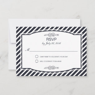 Sailor's Knot Navy Wedding RSVP Cards
