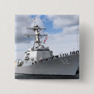 Sailors man the rails 15 cm square badge