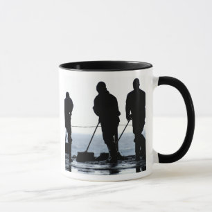 Sailors sweep out the hangar bay mug