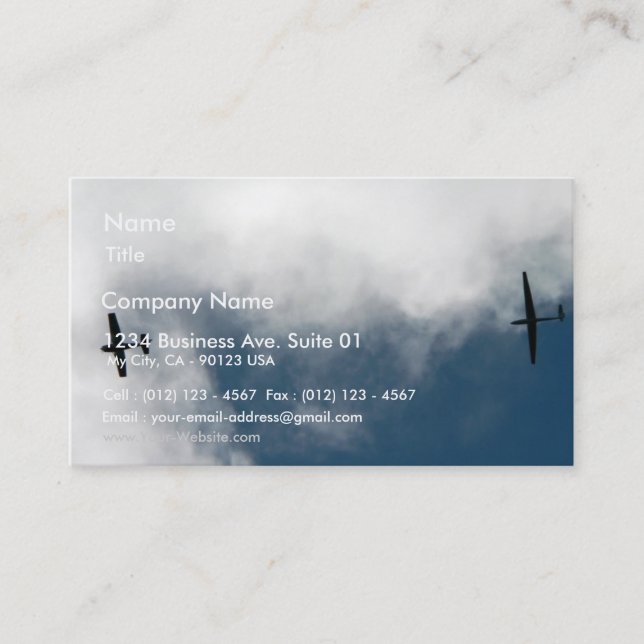 Sailplane Towing Business Card (Front)