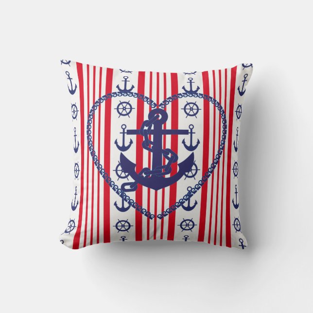 Sails navy style accent pillow (Front)