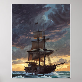 Sails of Adventure: A Nautical Jour Poster