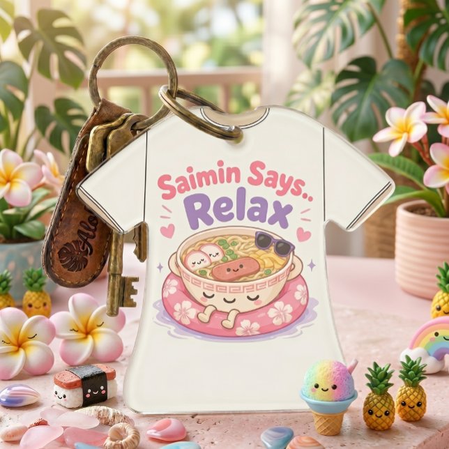 Saimin Says Relax Kawaii Acrylic Ornament (Creator Uploaded)
