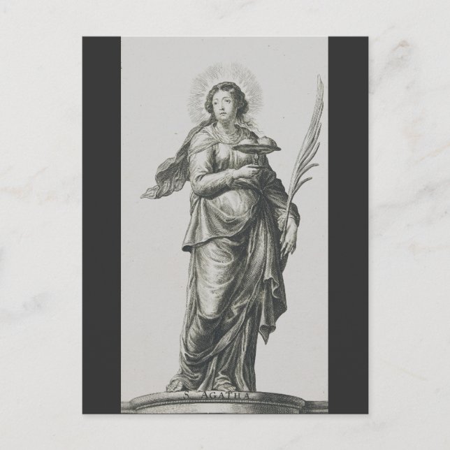 Saint Agatha of Sicily Postcard (Front)