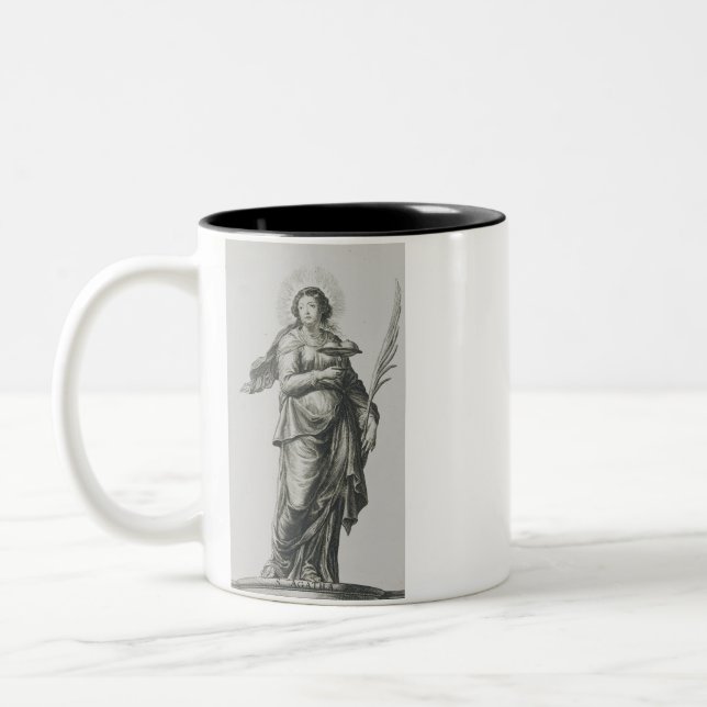 Saint Agatha of Sicily Two-Tone Coffee Mug (Left)