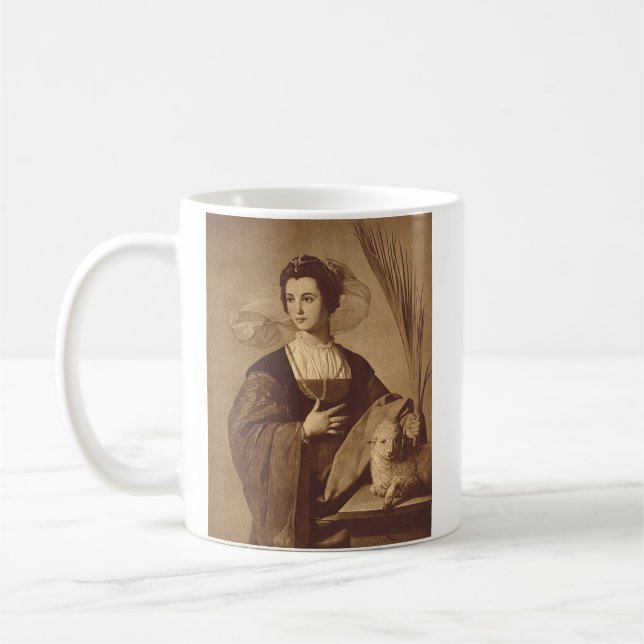 Saint Agnes by Alonso Cano Coffee Mug (Left)