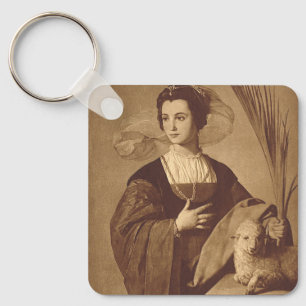 Saint Agnes by Alonso Cano Key Ring