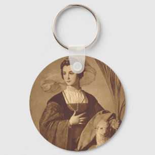 Saint Agnes by Alonso Cano Key Ring