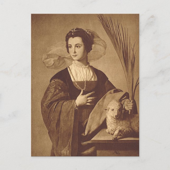 Saint Agnes by Alonso Cano Postcard (Front)