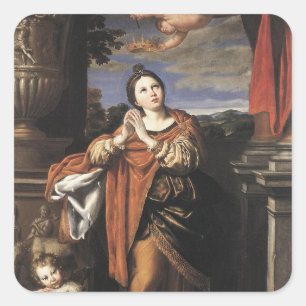 Saint Agnes by Domenichino (c. 1620) Square Sticker