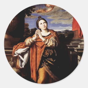 Saint Agnes by Domenico Zampieri Classic Round Sticker